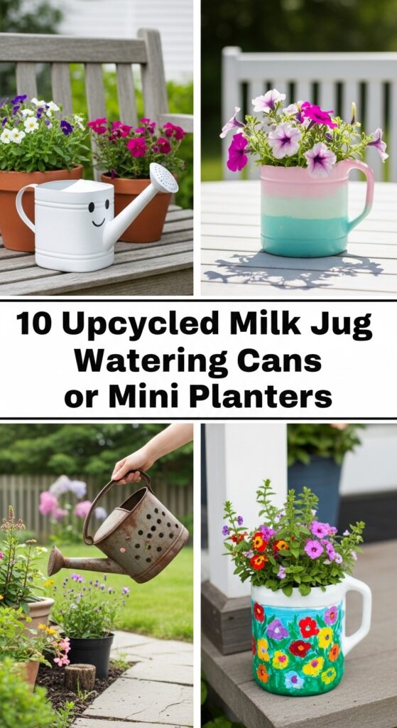 Upcycled Milk Jug Watering Cans or Mini Planters