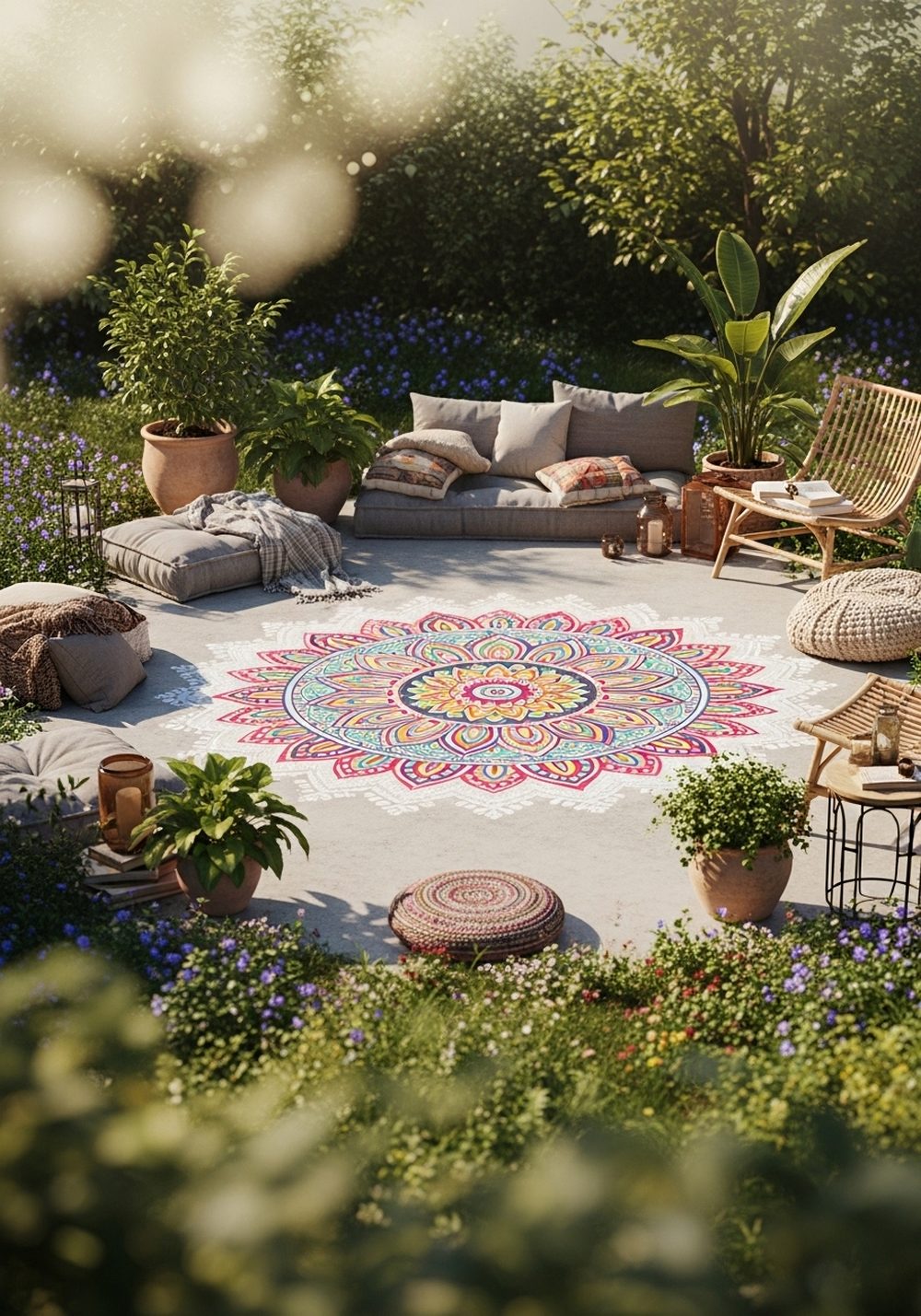 A Painted Mandala Patio Corner