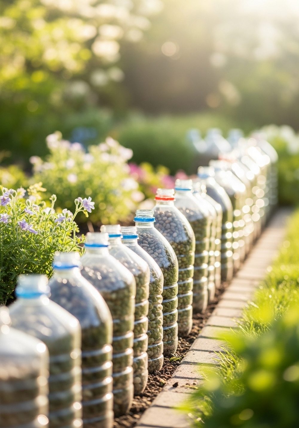 Bottle Bottom Flower Border