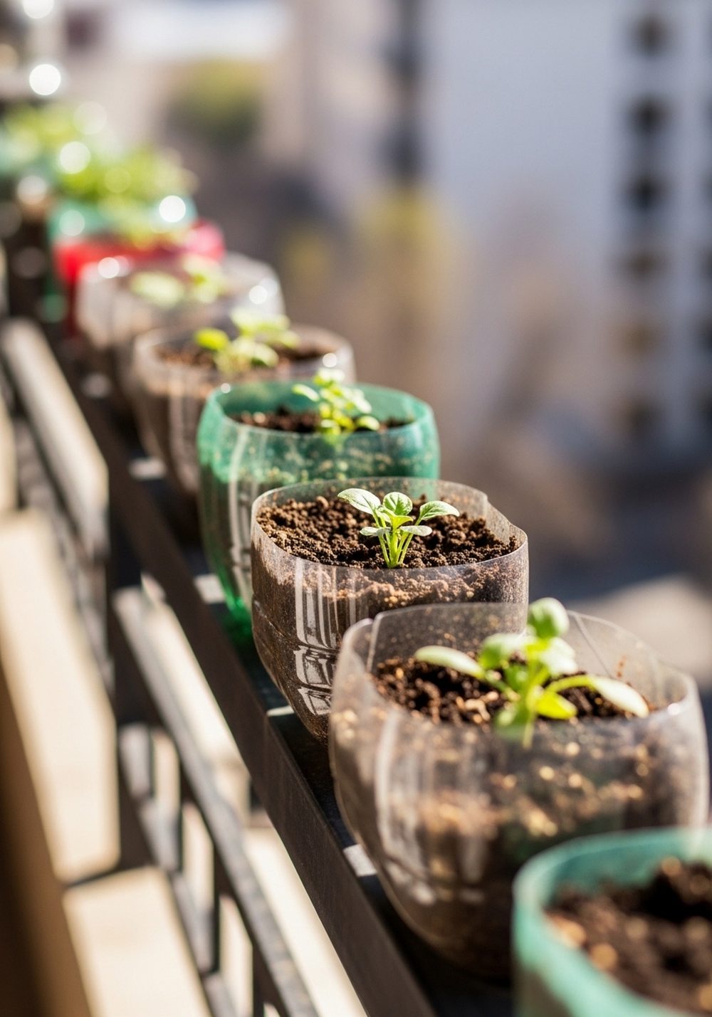Bottle Garden Railing Planters