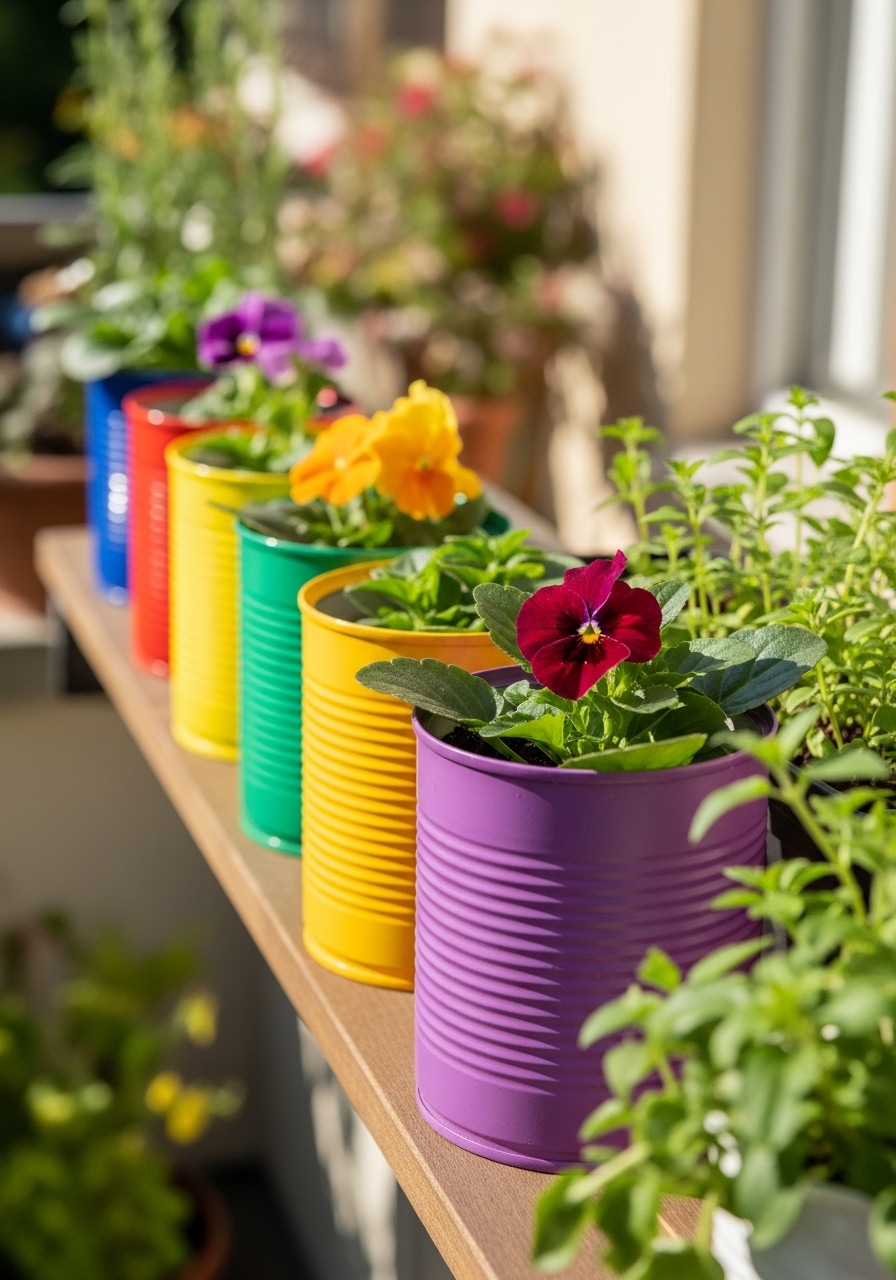 Bright Rainbow Herb Can Display