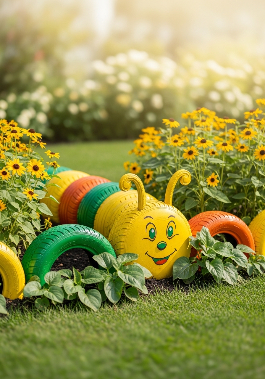 Bright Sunflower Caterpillar Edge