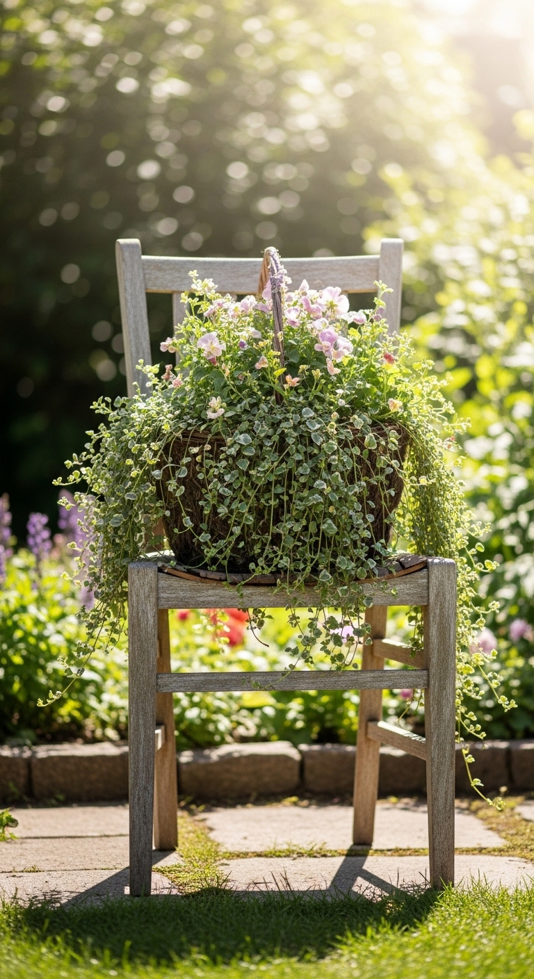 Broken Chair Seat Planter