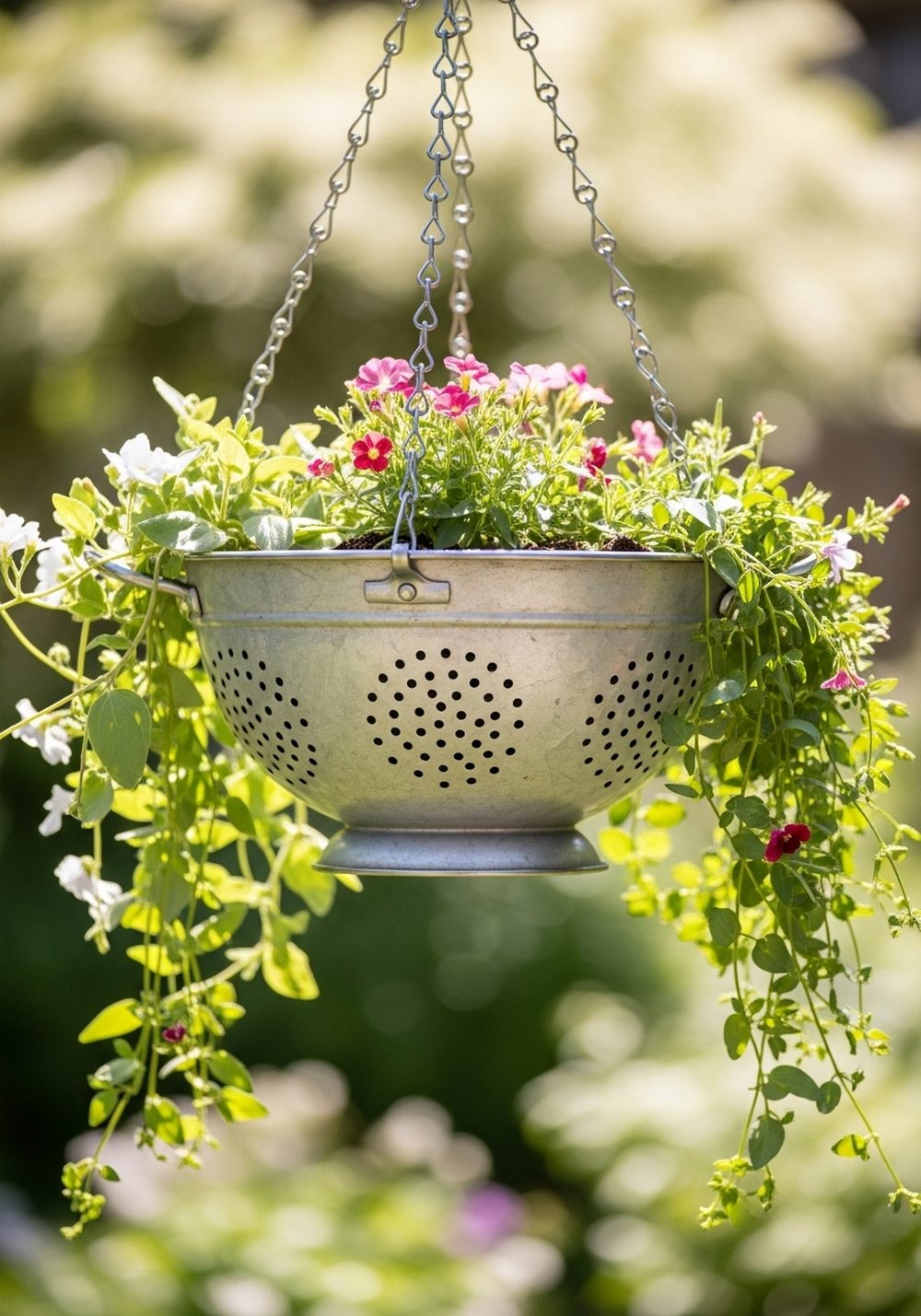 Colander Hanging Flower Basket