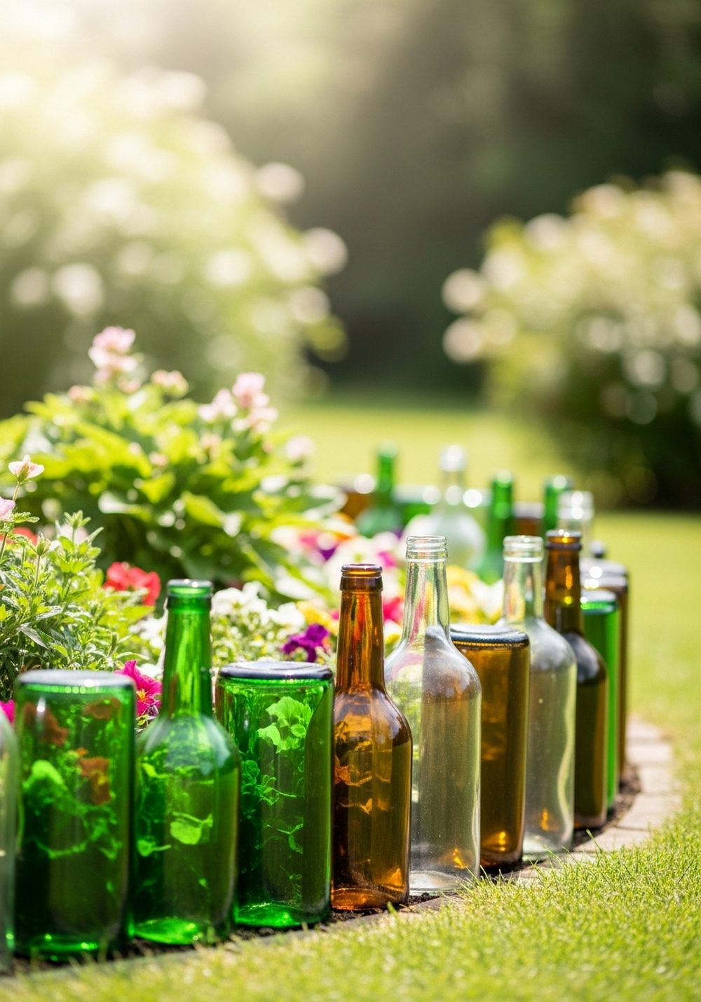 Colorful Glass Bottle Border