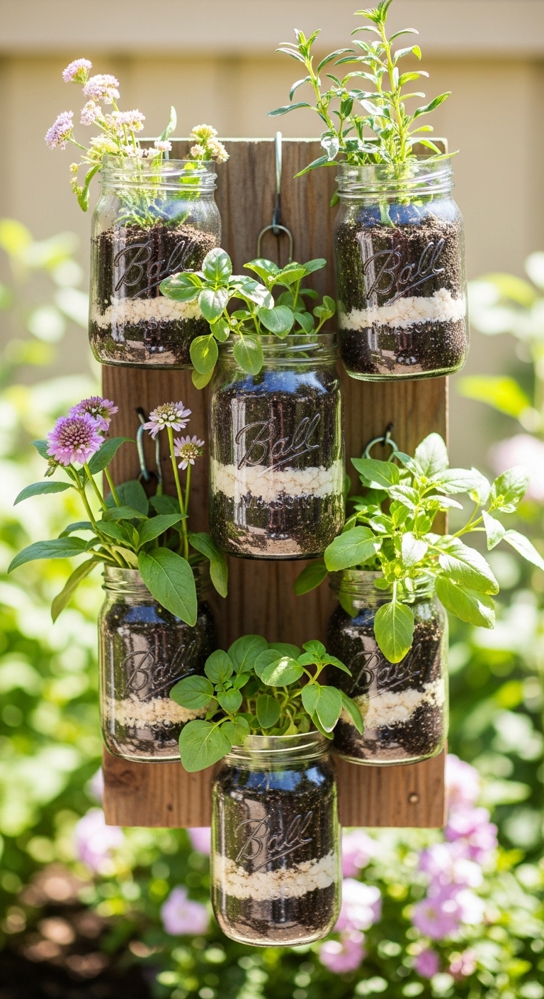 Create A Mason Jar Hanging Garden