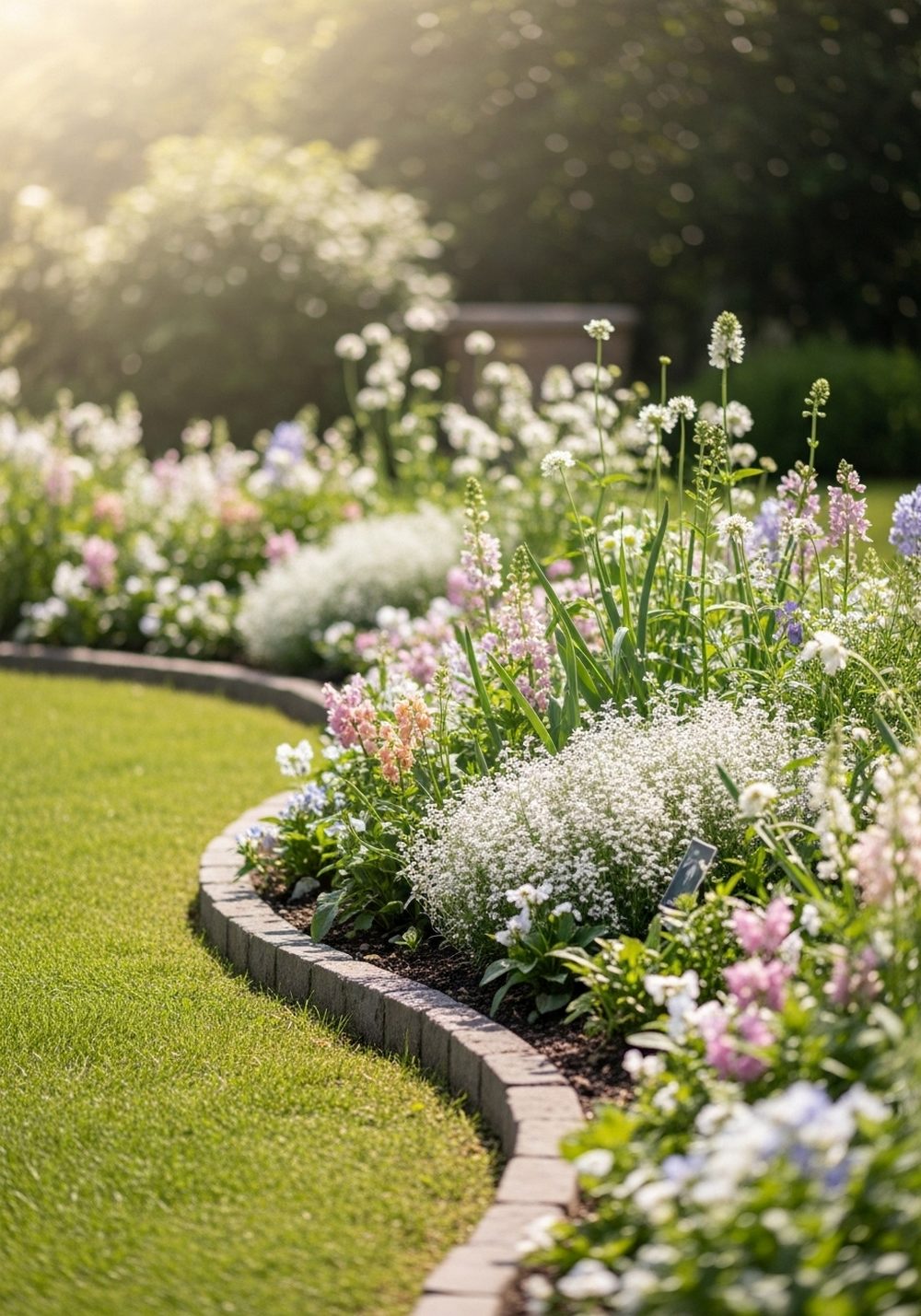 Curved Cottage-Style Flower Edge