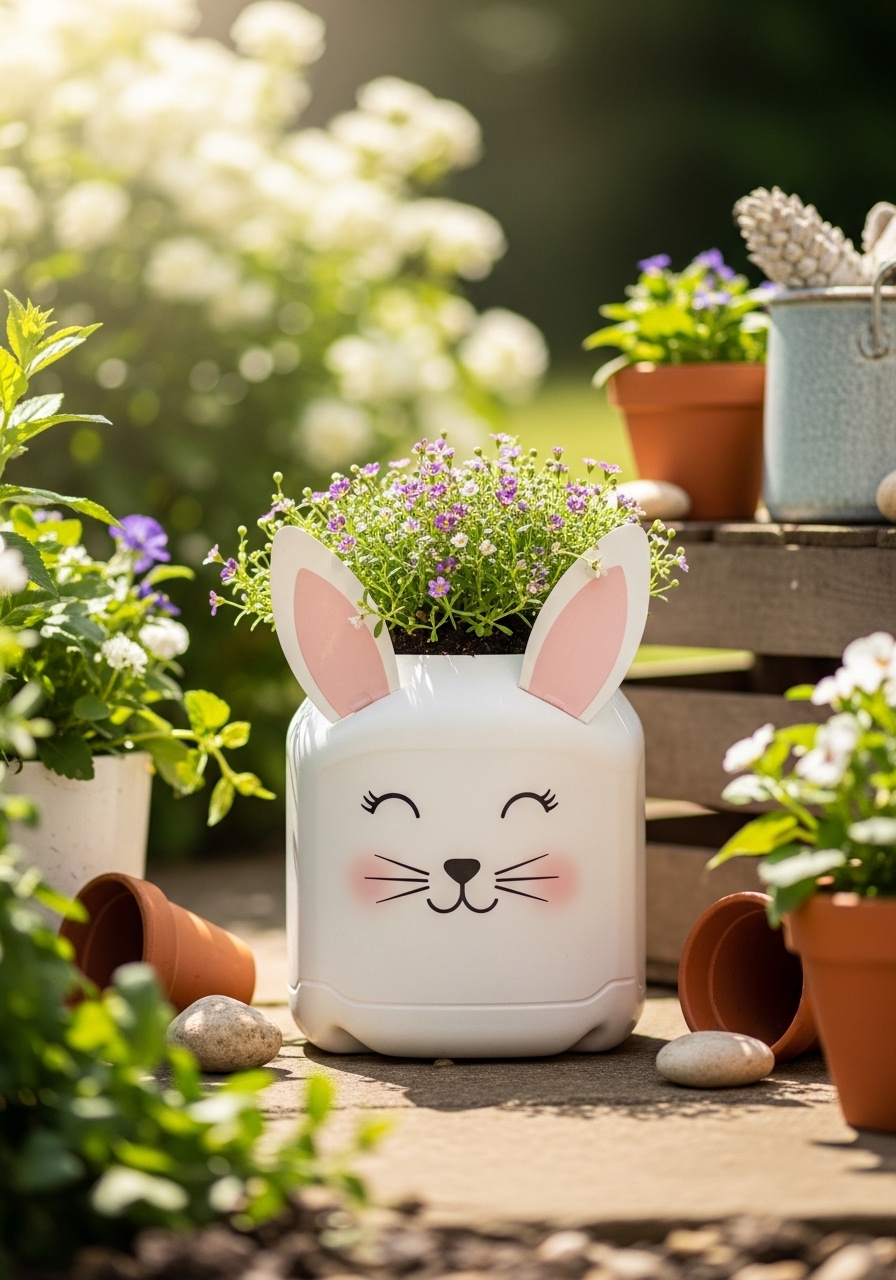 Cute Animal Milk Jug Planter