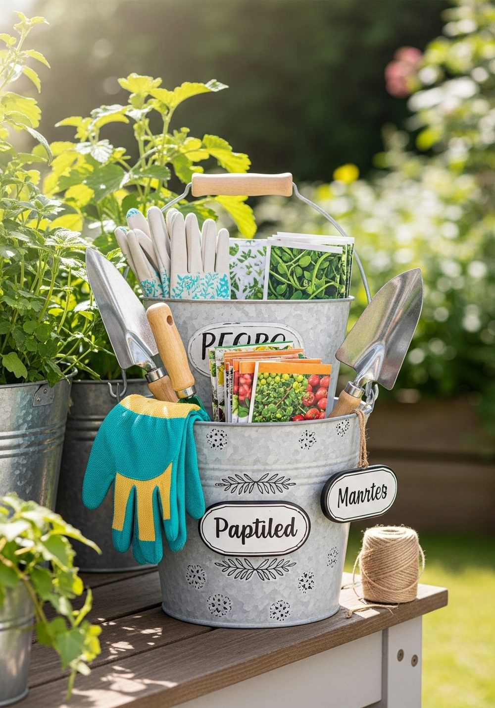 DIY Garden Tool Bucket Station