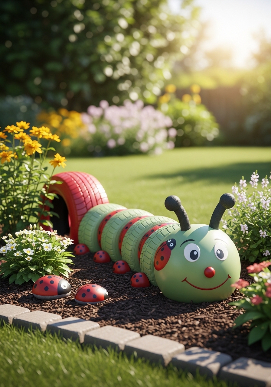 Ladybug And Caterpillar Garden Border