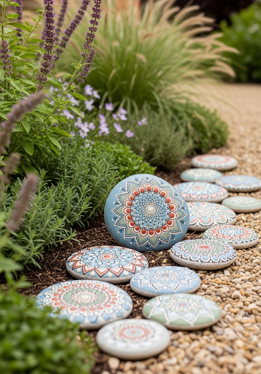 Ladybug Painted Rock Cluster