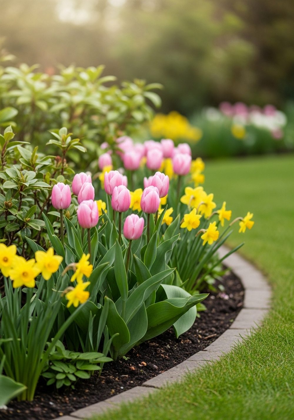 Layered Tulip And Daffodil Border