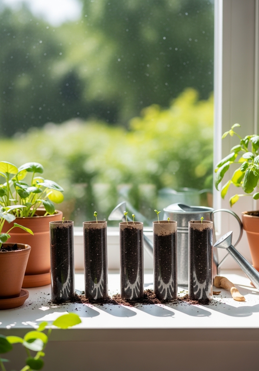 Line Up Tube Starters On A Sunny Window Sill