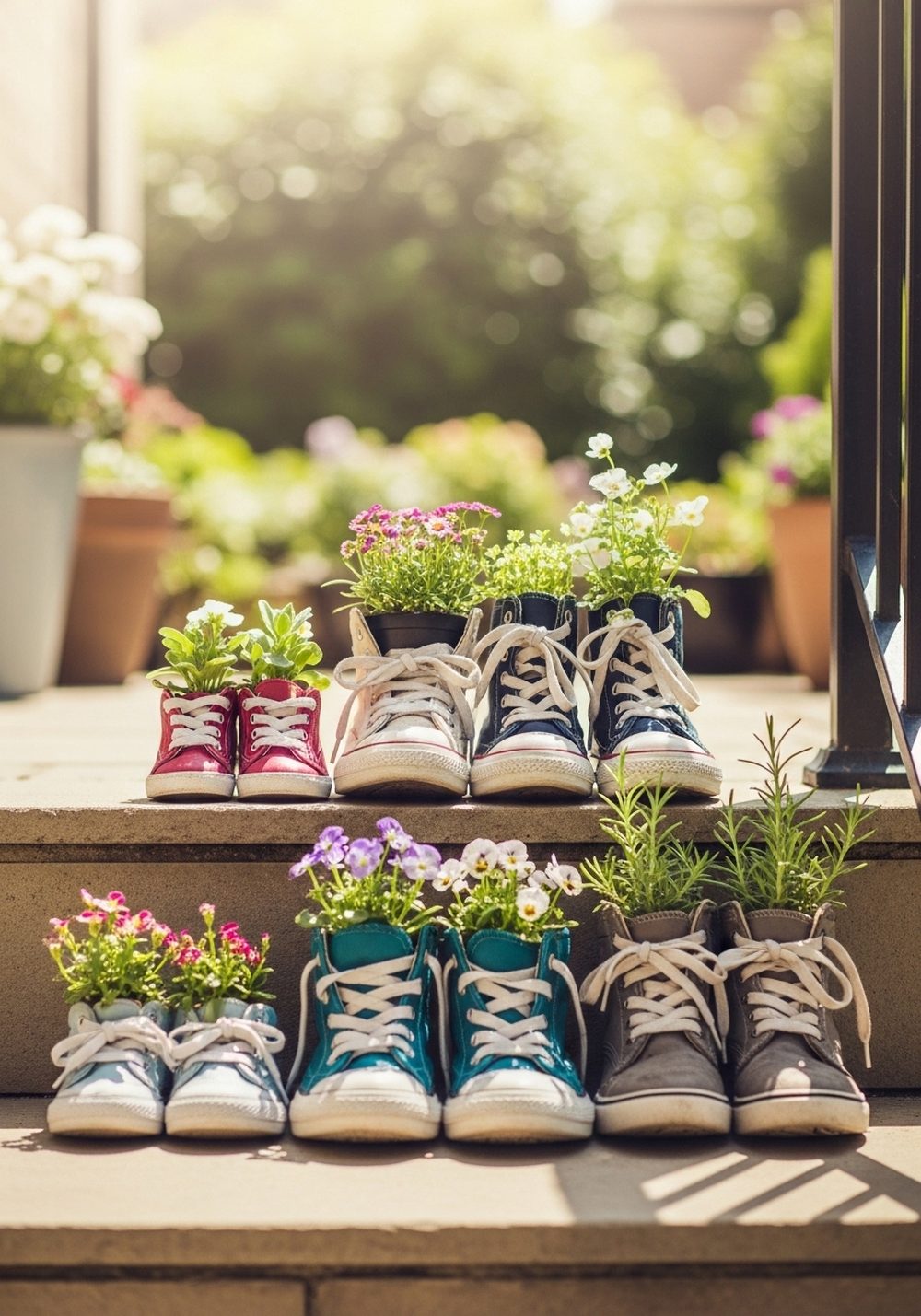 Mismatched Family Shoe Stair Garden