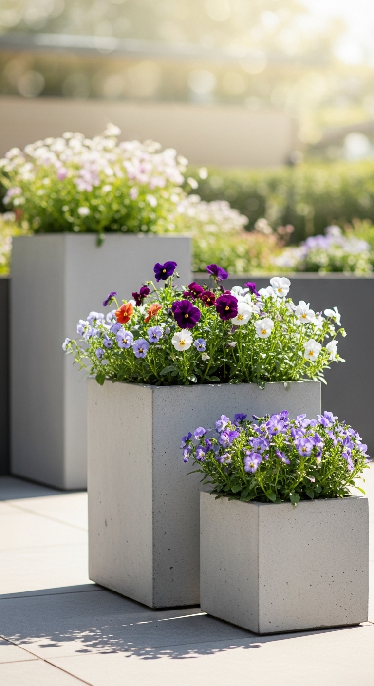 Modern Minimal Concrete Planters