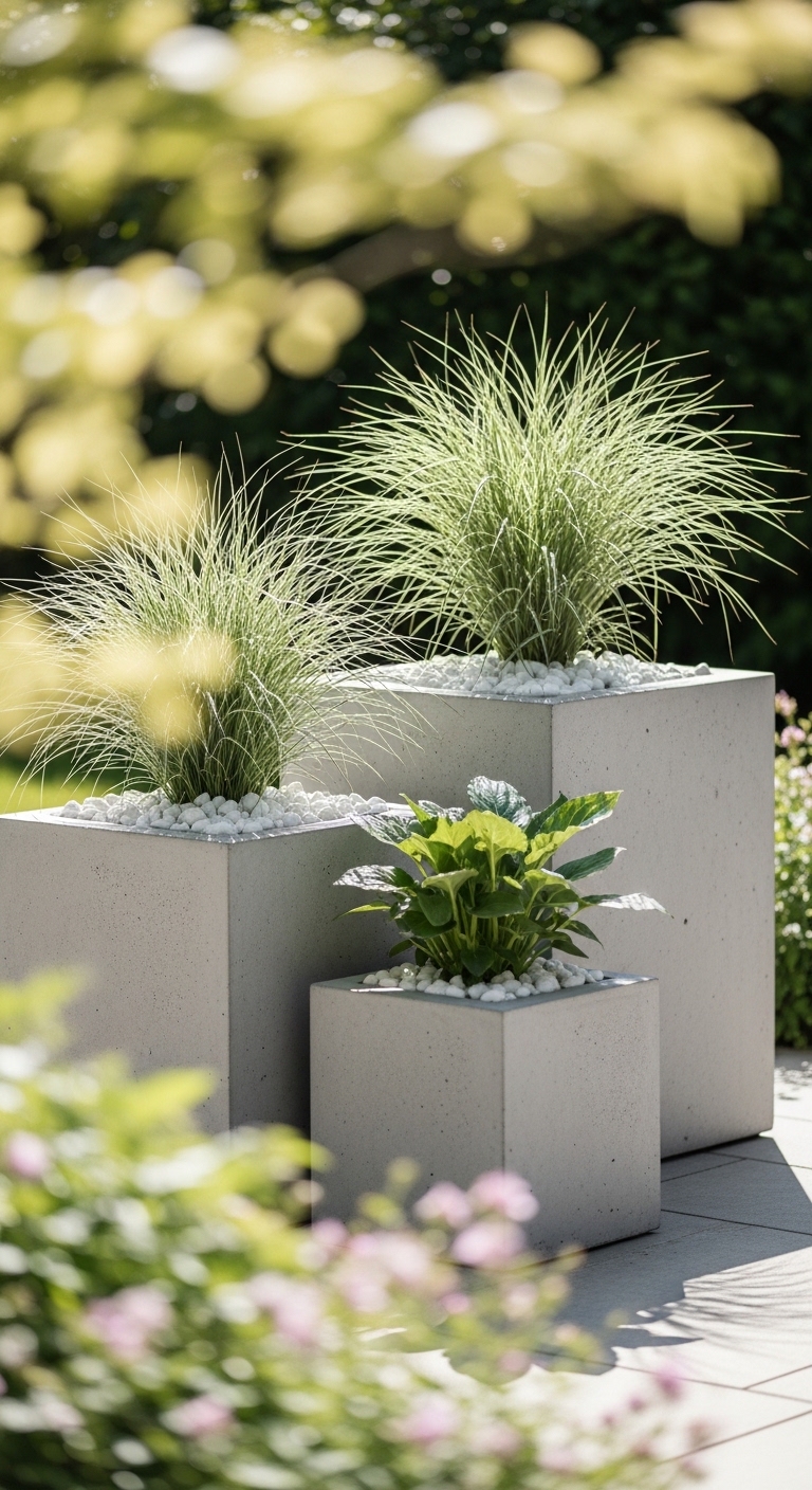 Modern Minimalist Concrete Cube Planters