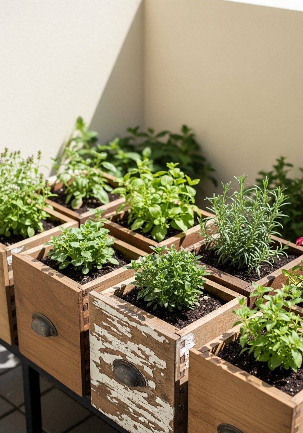 Old Drawer Mini Raised Beds