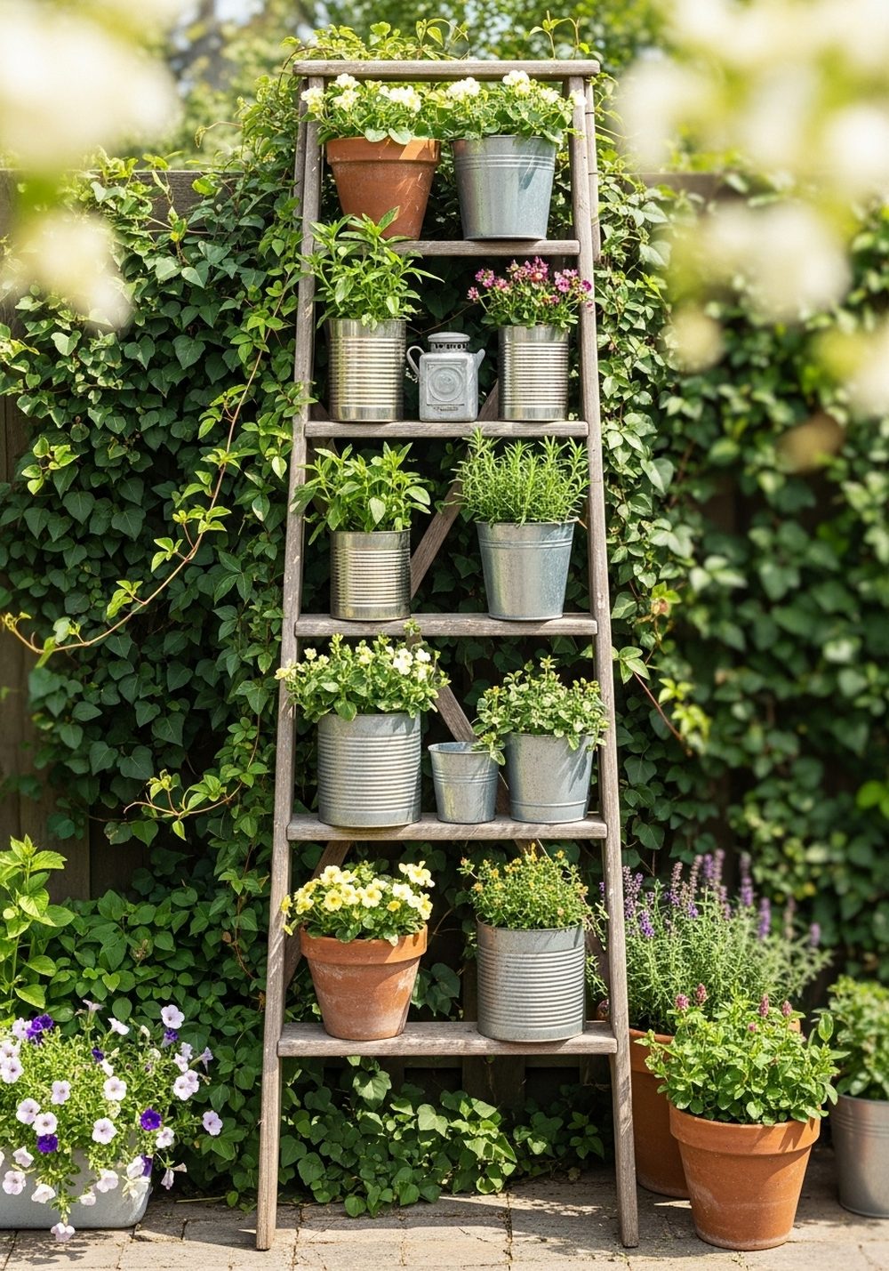 Old Ladder Vertical Garden