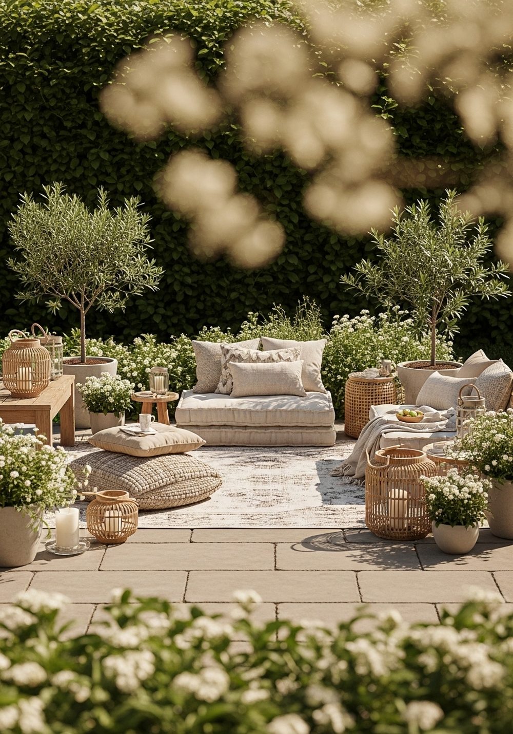 Outdoor Rug And Floor Cushion Nook
