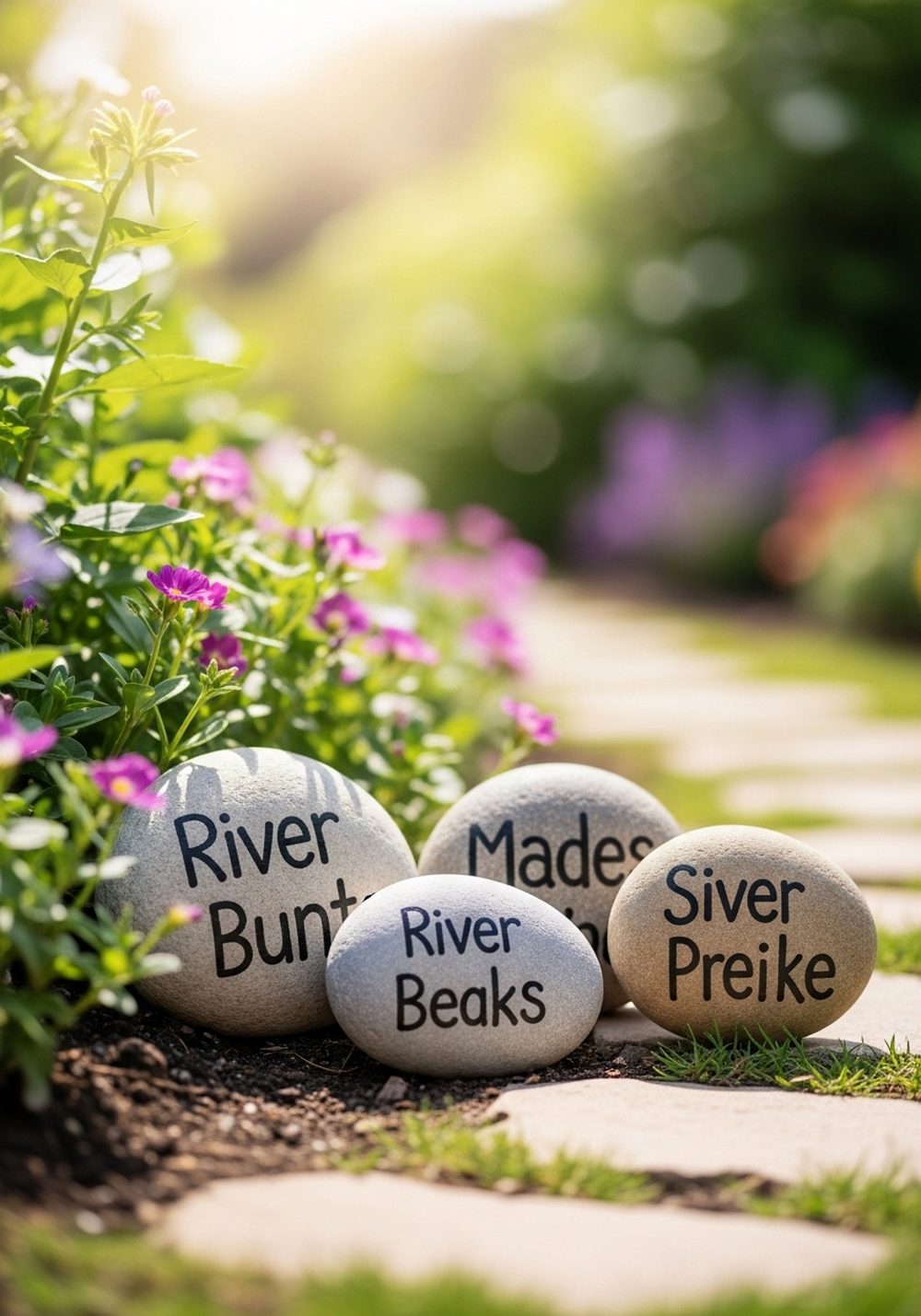 Painted River Rock Message Signs