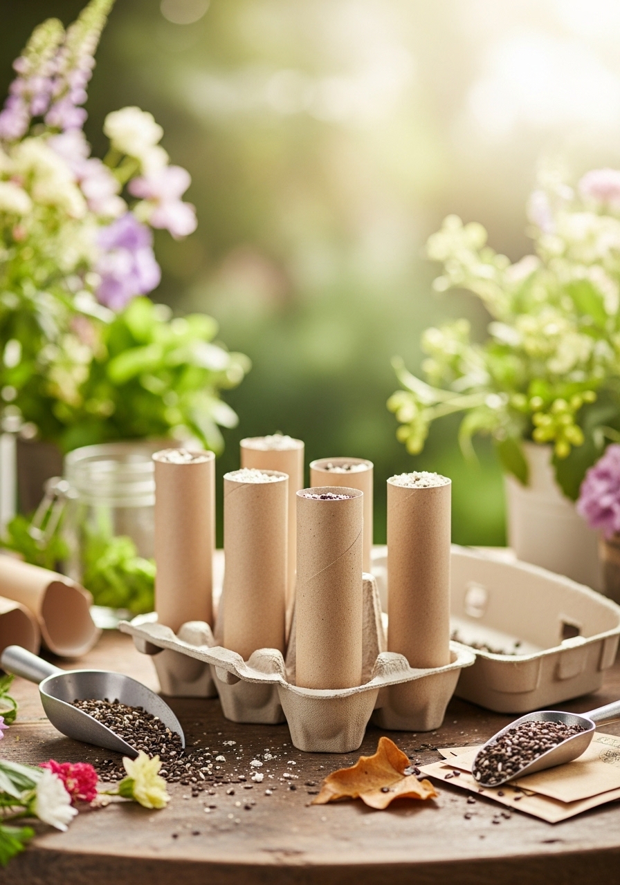 Place Tube Starters In An Egg Carton Holder