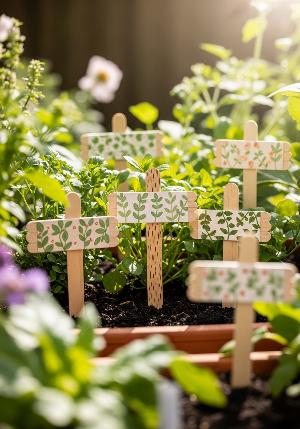 Popsicle Stick Plant Signs
