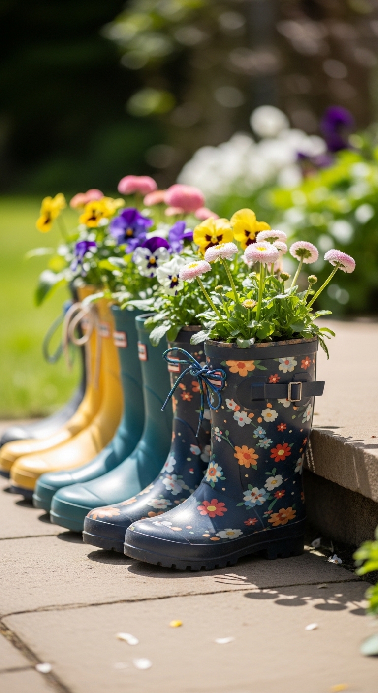 Rain Boot Flower Planters