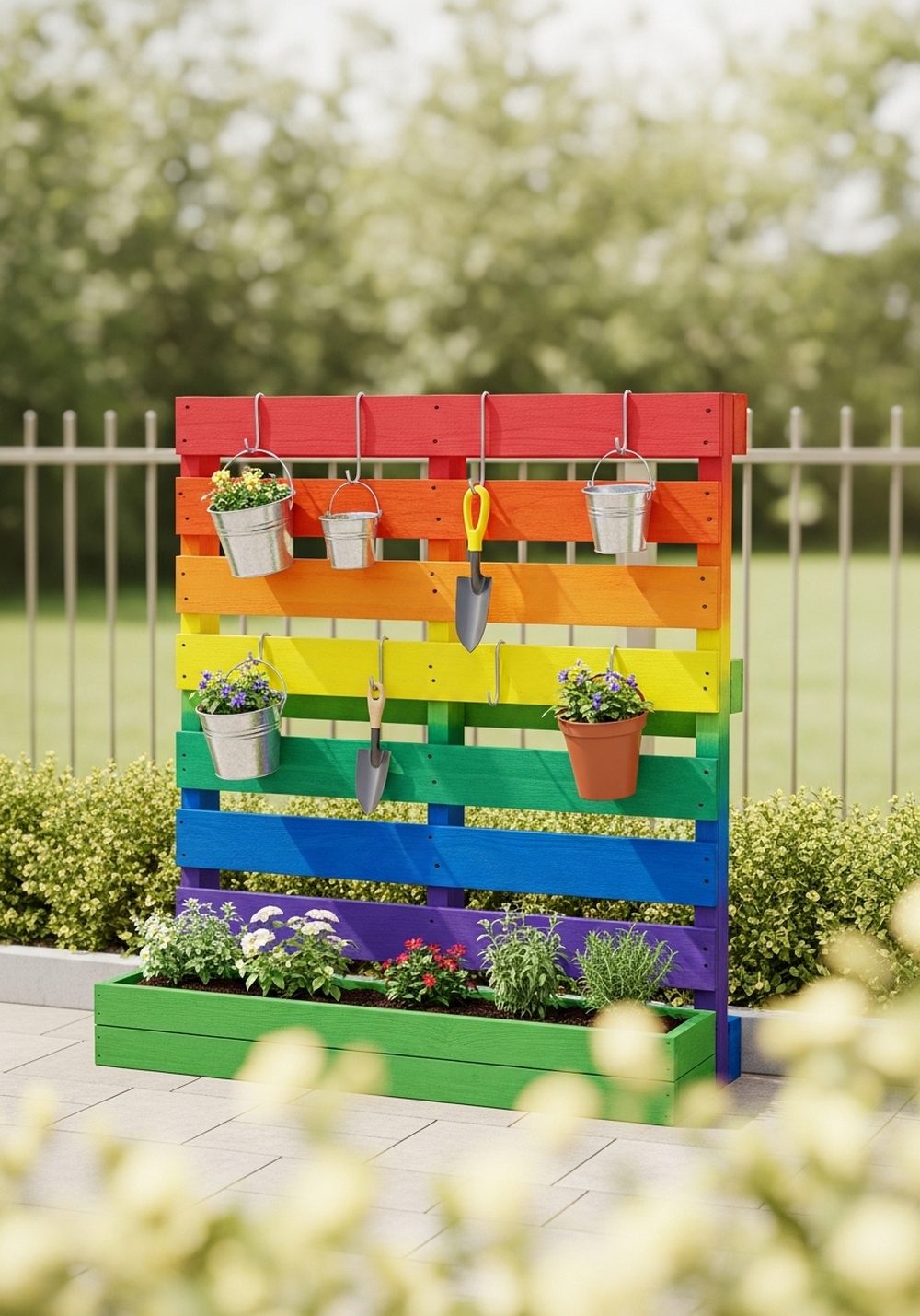 Rainbow Pallet Kids’ Mini Garden Station