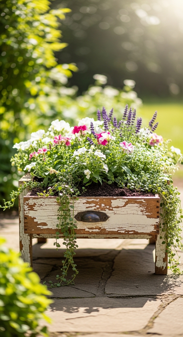 Repurpose An Old Drawer As A Flower Box