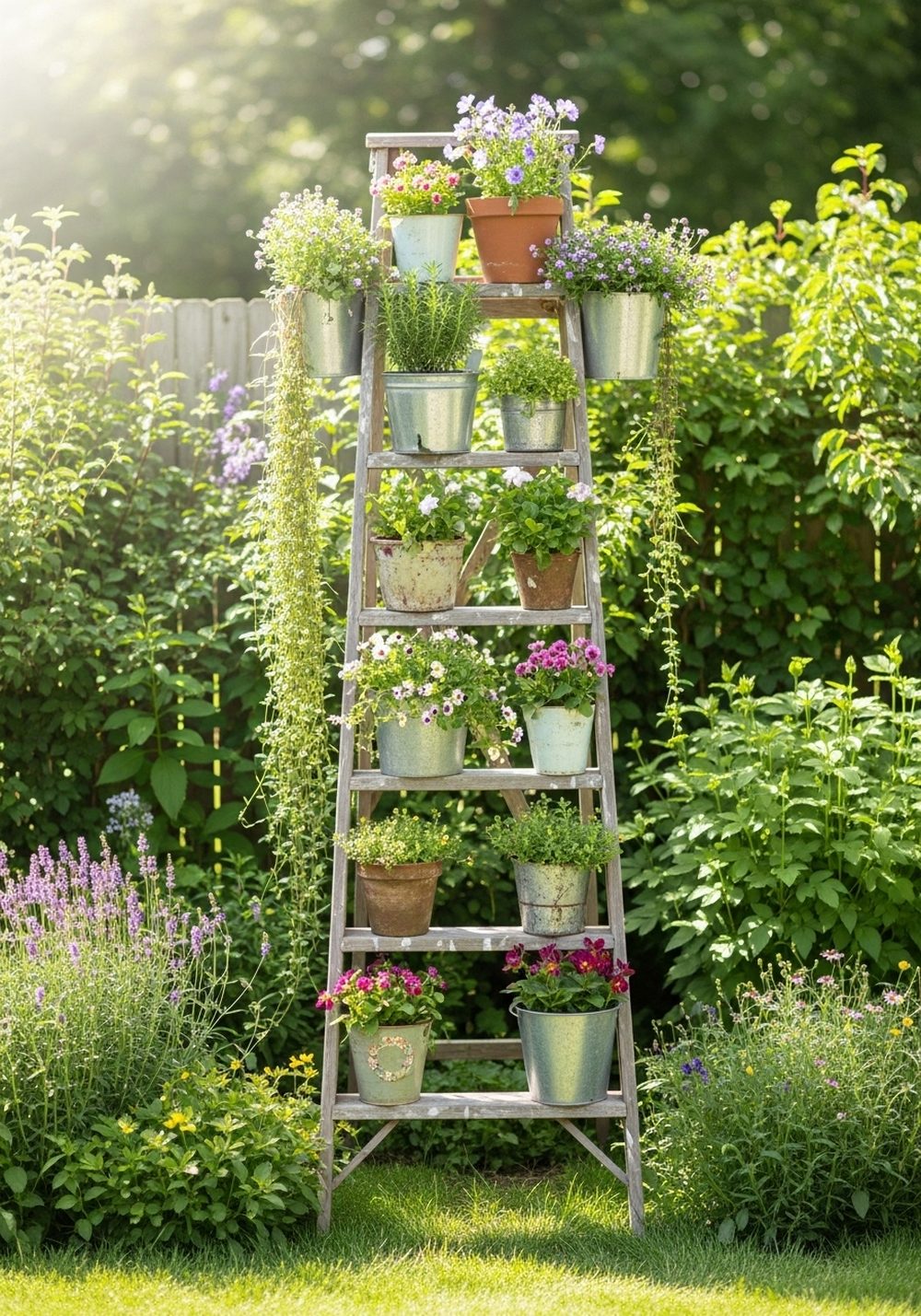 Repurposed Ladder Vertical Planter