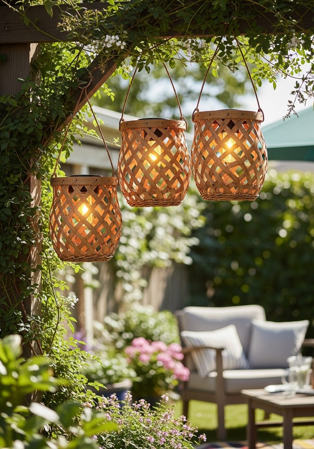 Solar Light Basket Lanterns