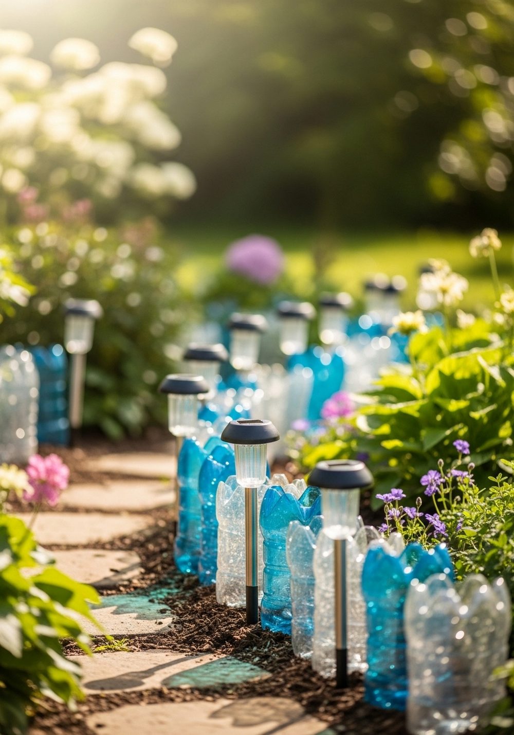 Solar Light Bottle Border