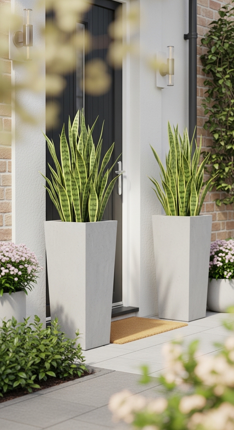 Tall Concrete Planters For Entryways