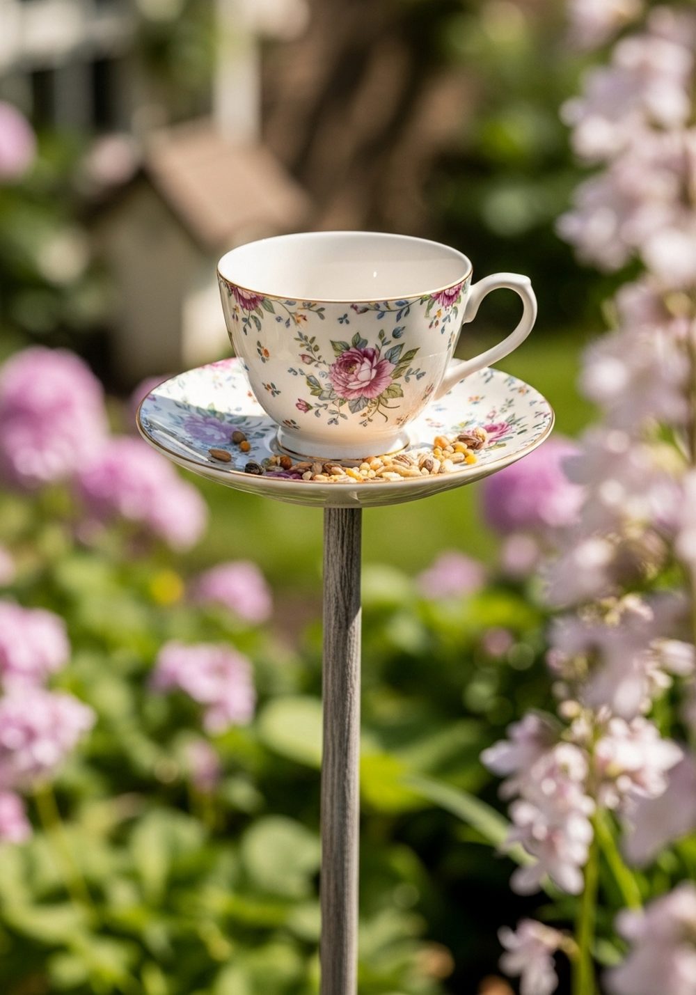 Teacup Bird Feeder Display