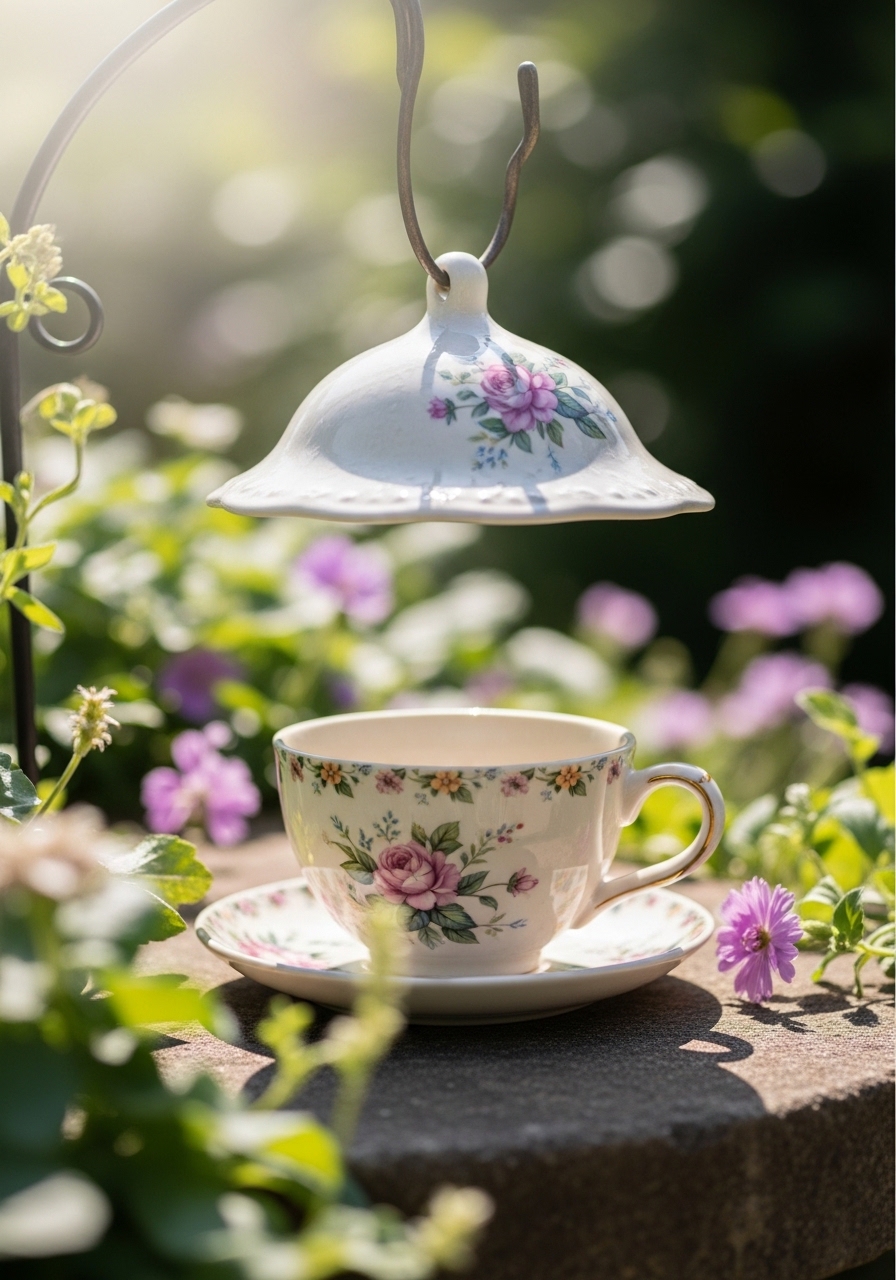 Teacup Bird Feeder