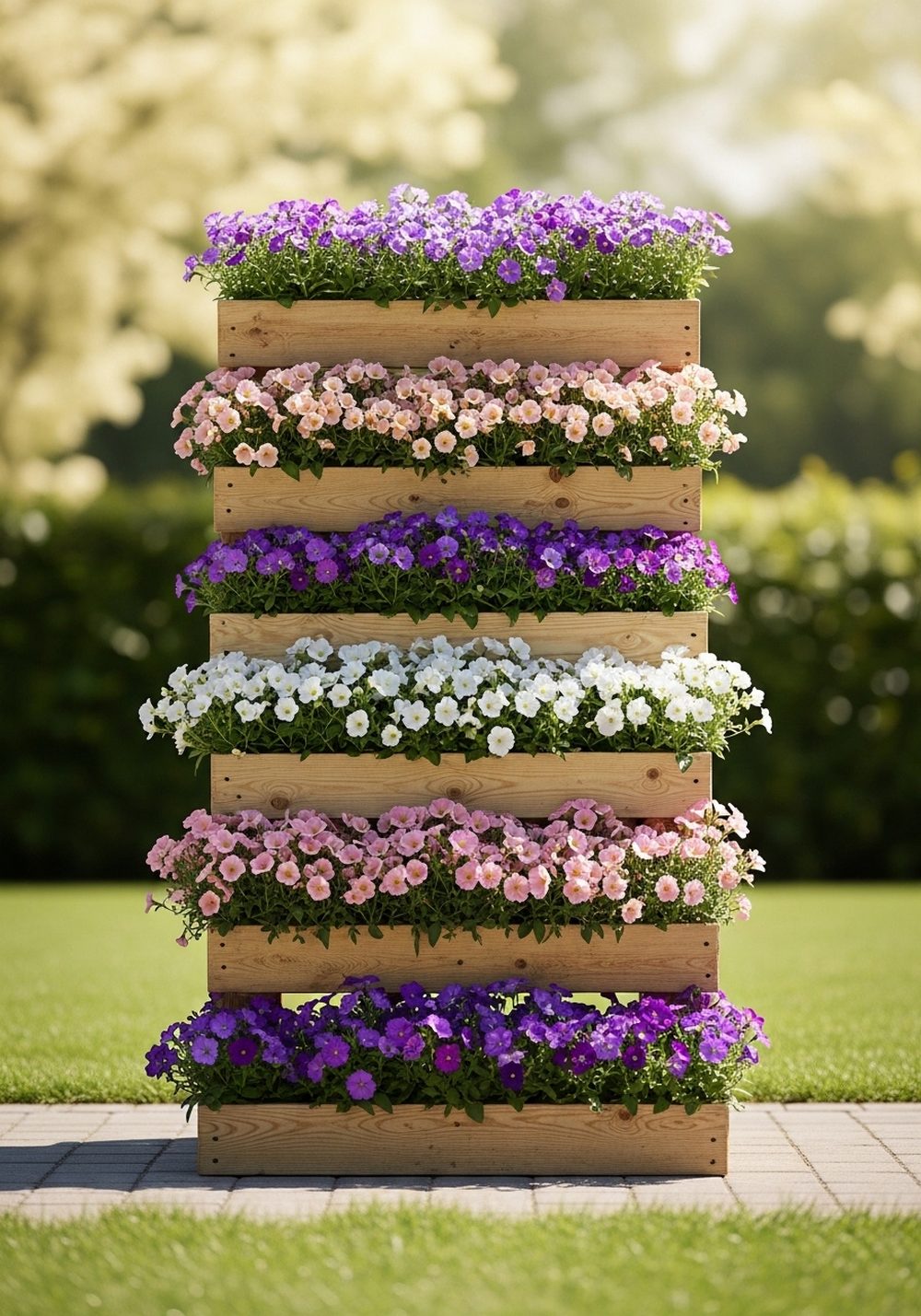Tiered Pallet Flower Cascade
