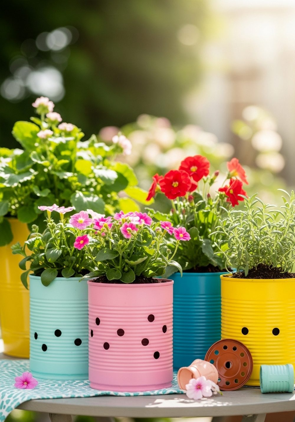 Tin Can Flower Pots