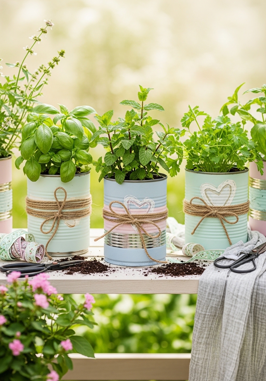 Tin Can Herb Planters