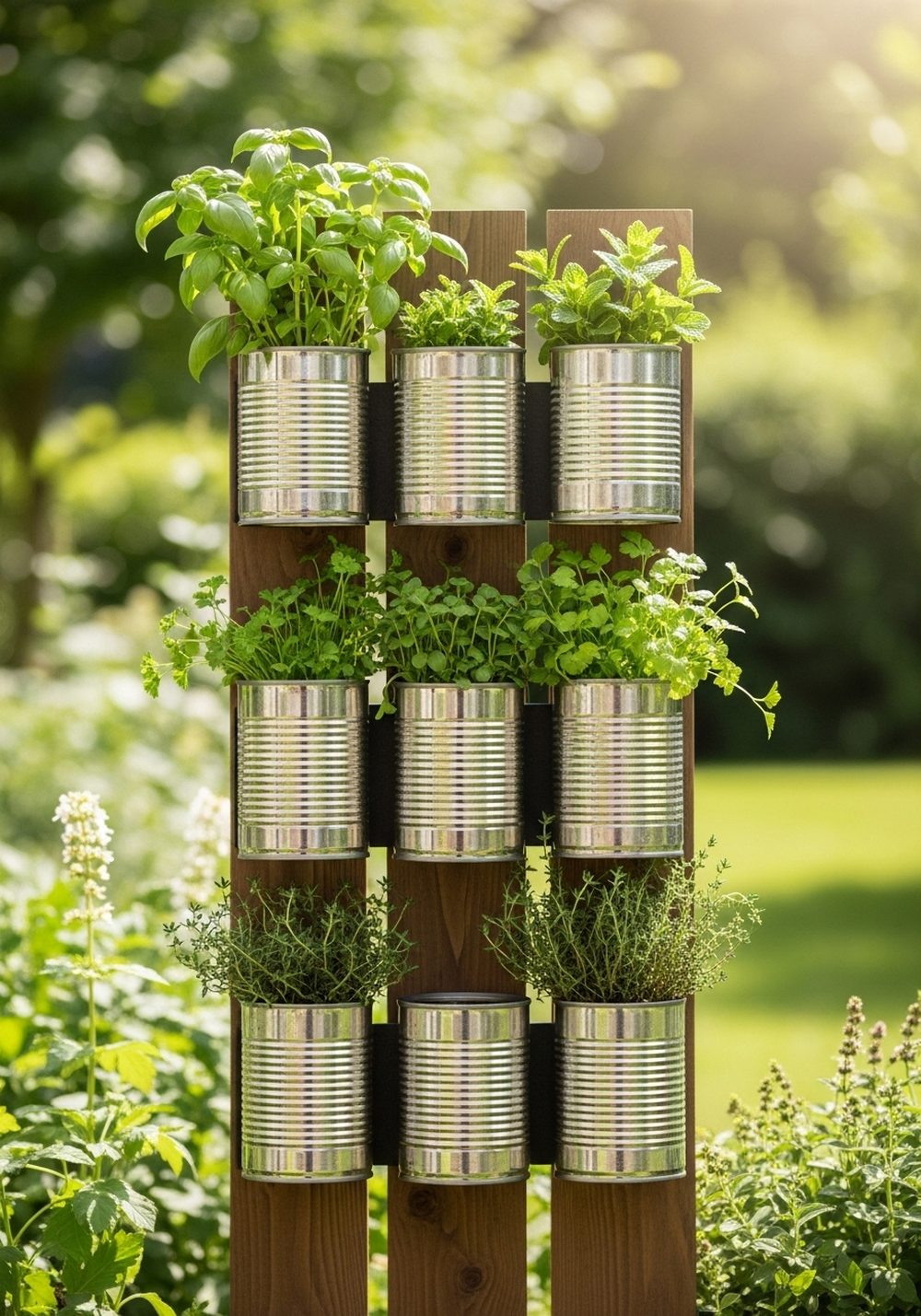 Tin Can Herb Wall