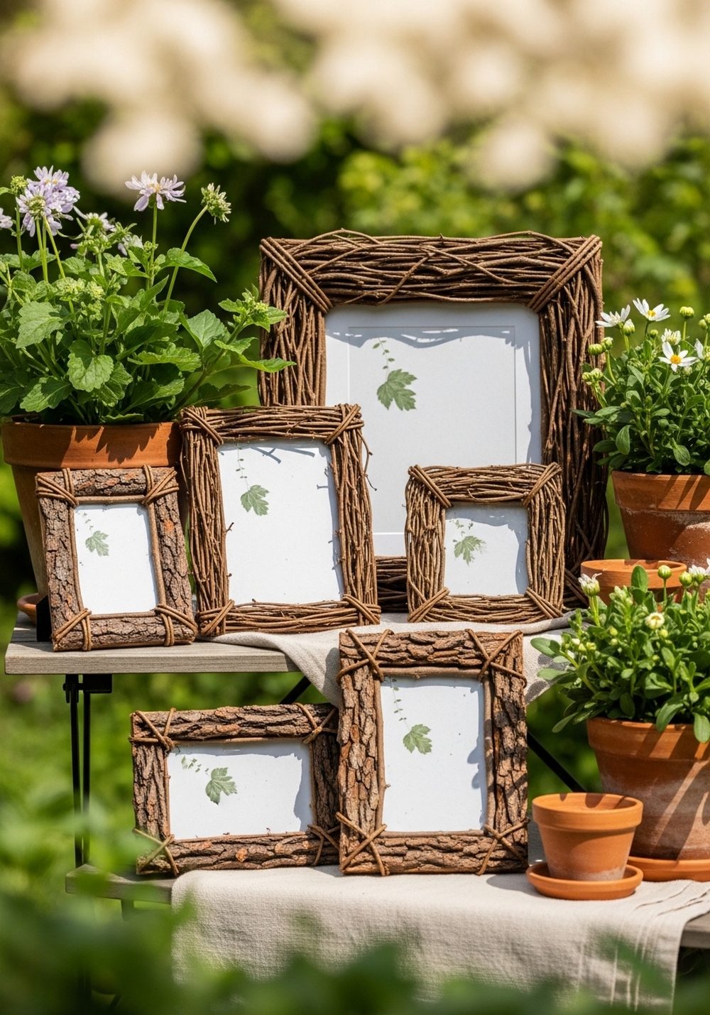 Twig Picture Frames For The Patio