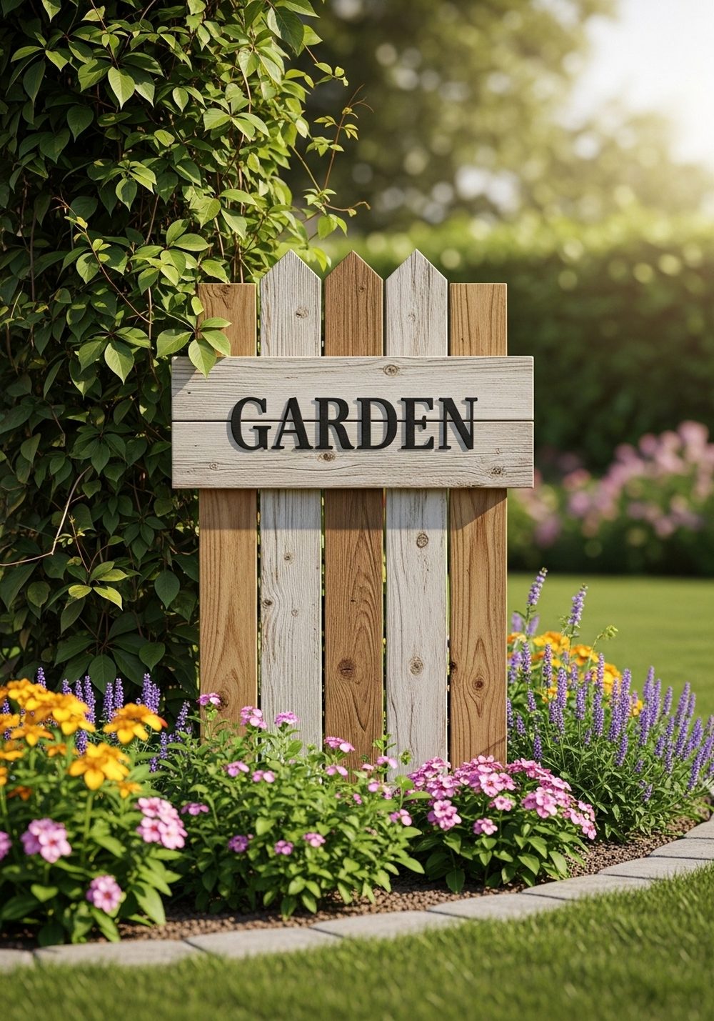 Upcycled Fence Panel Garden Name Sign