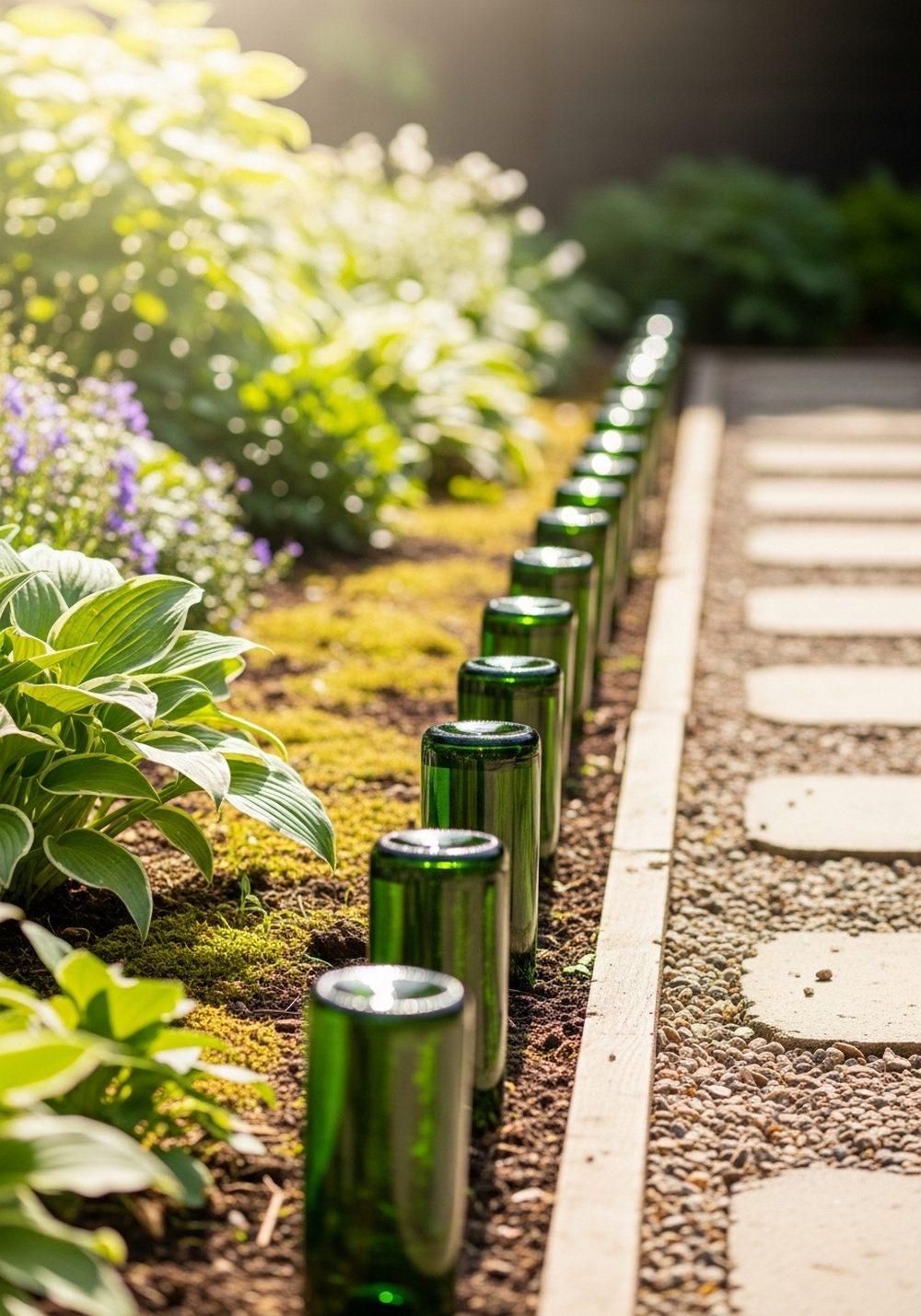Upside-Down Wine Bottle Path Edge