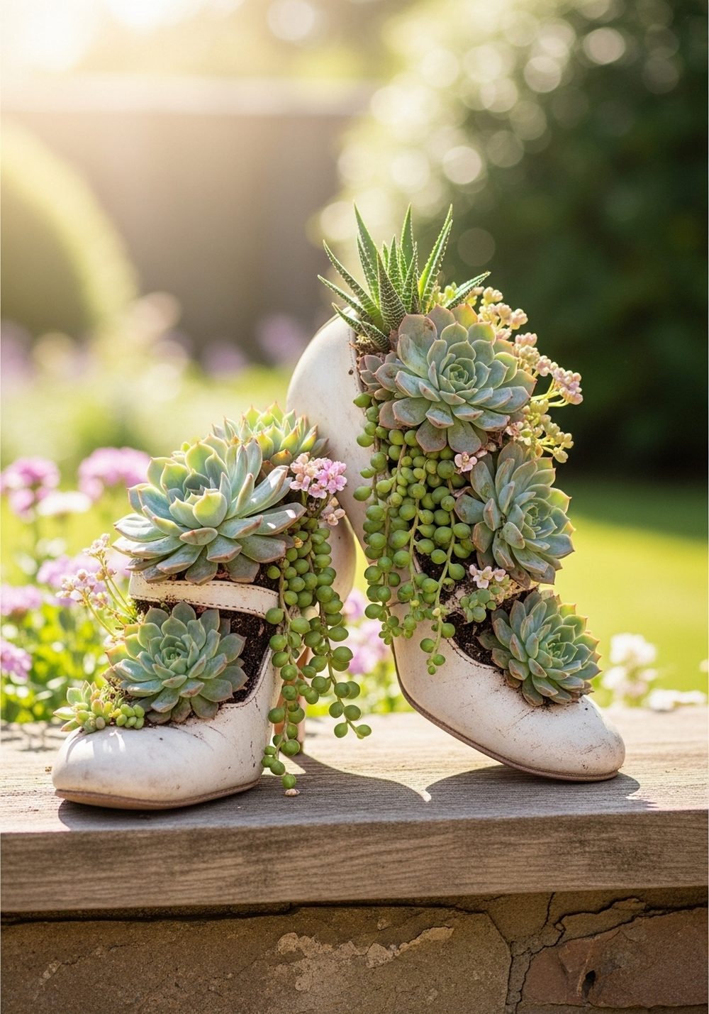 Vintage High Heel Succulent Display
