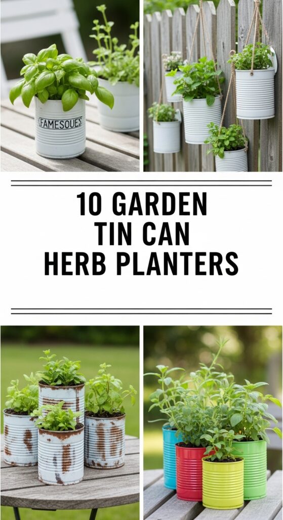 Garden Tin Can Herb Planters