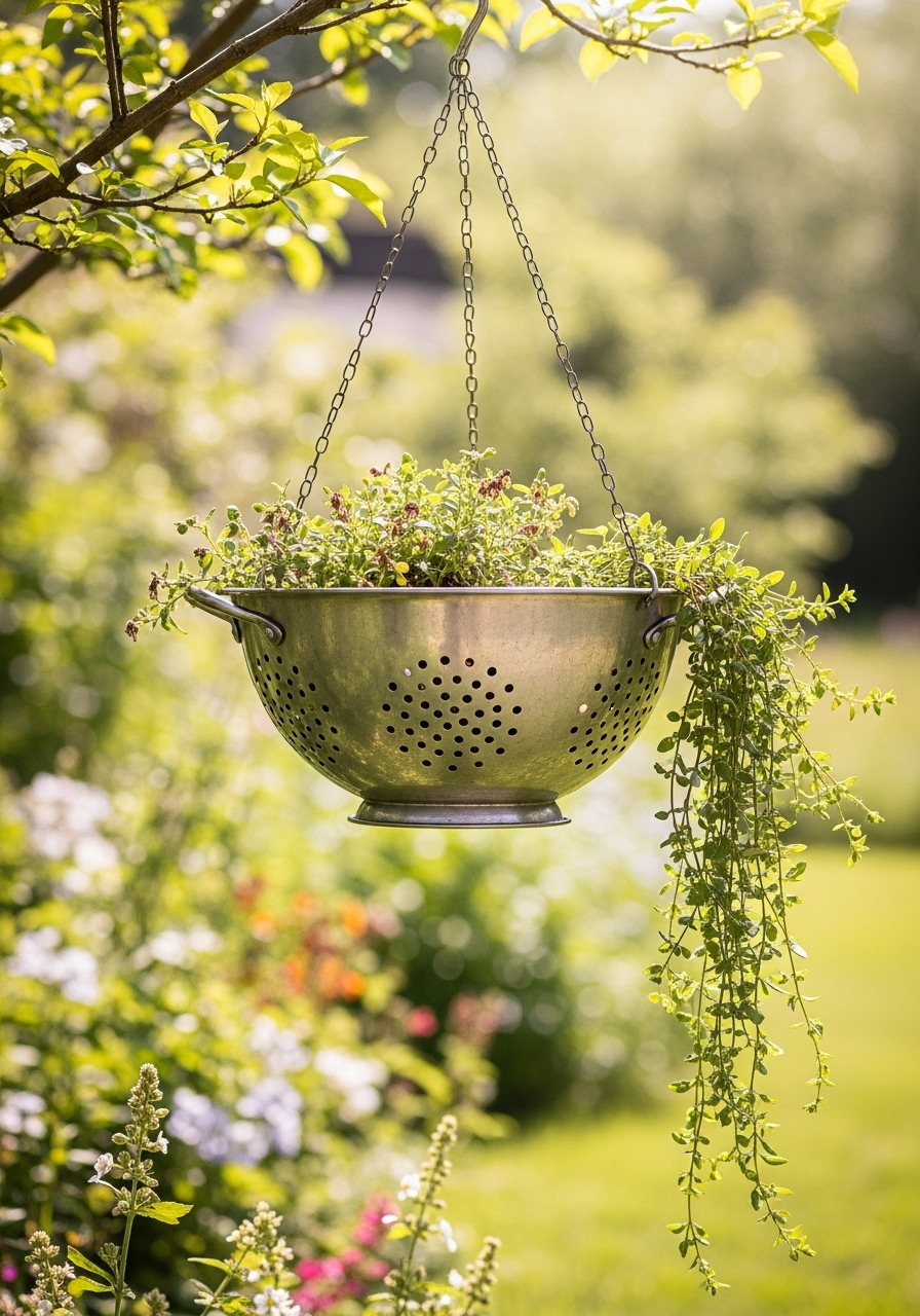 Colander Hanging Planter