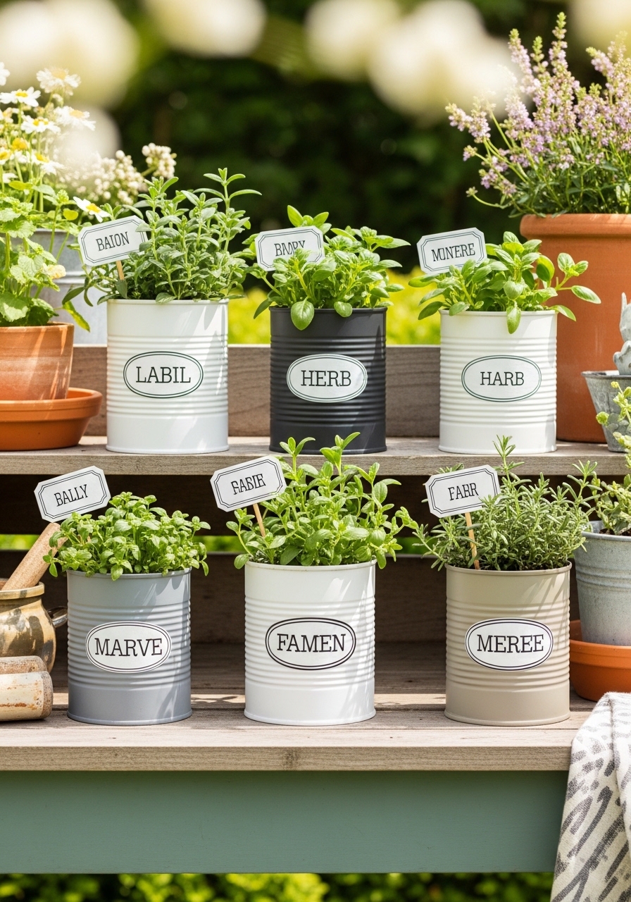 Farmhouse Label Tin Can Herb Collection
