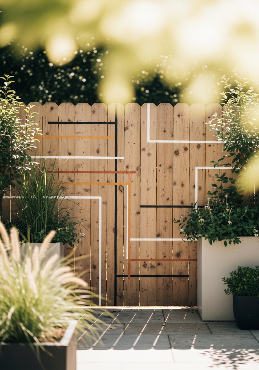 Geometric Line Design Fence