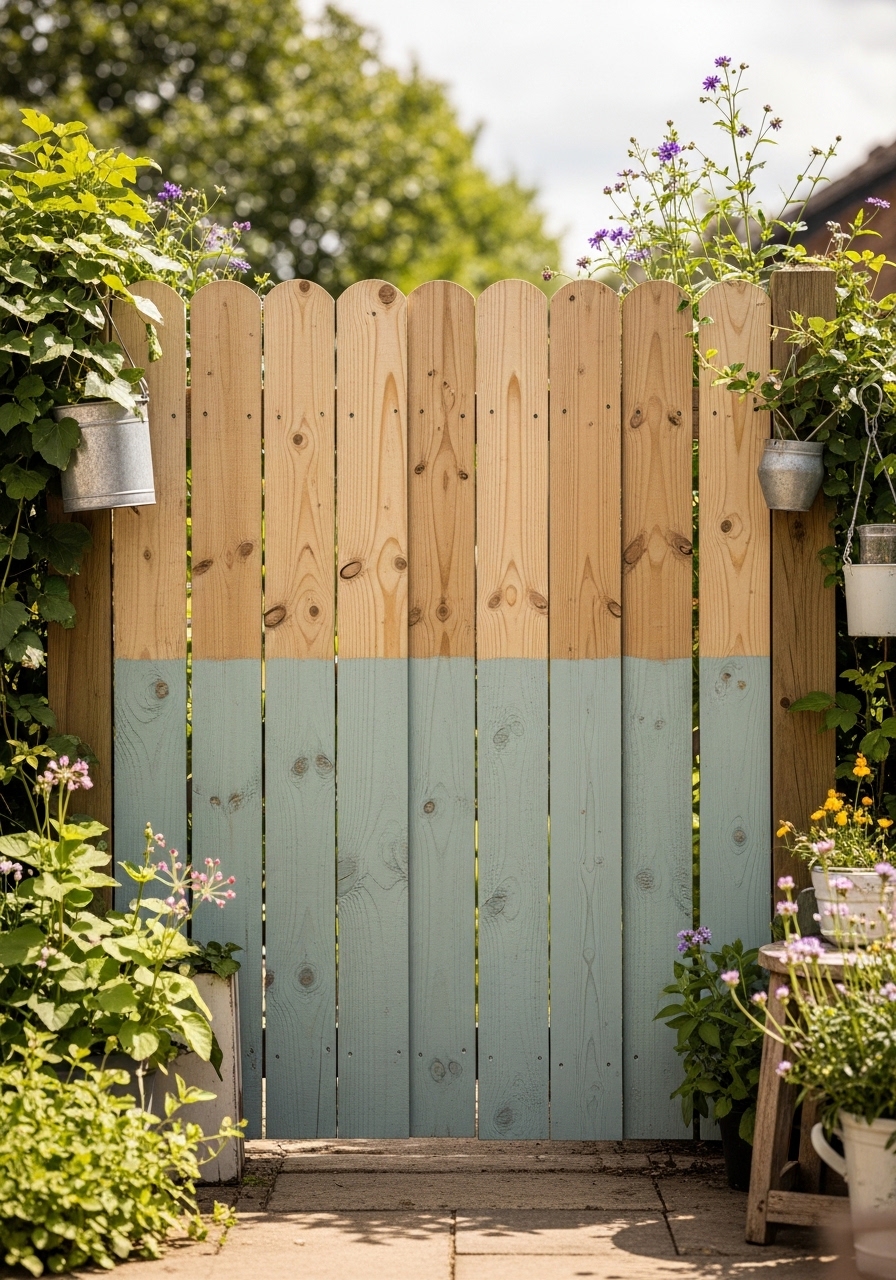 Half-Painted Rustic Fence