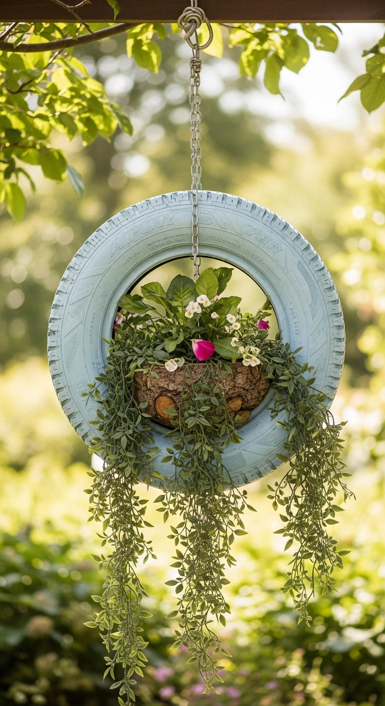Hanging Tire Planter