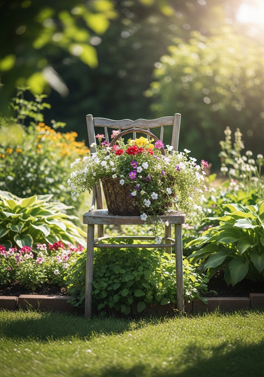 Old Chair Flower Display